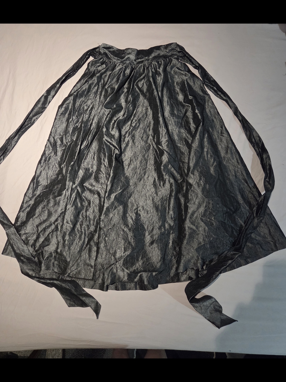 Metallic Charcoal A-Line Tie-Waist Skirt